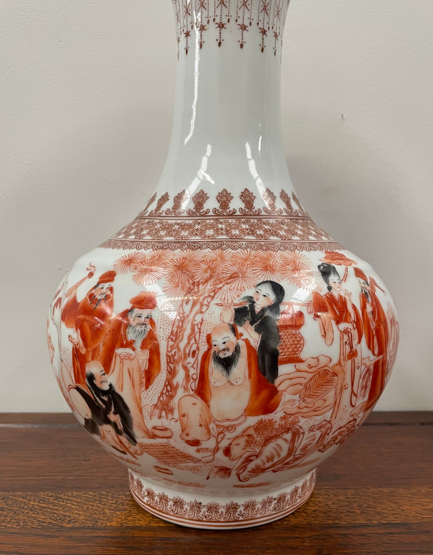 Large Chinese Iron Red and white Porcelain Vase