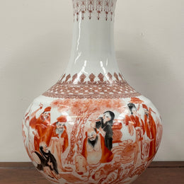 Large Chinese Iron Red and white Porcelain Vase