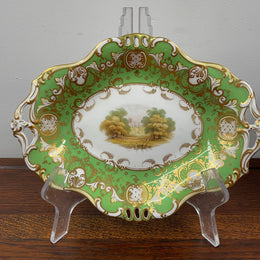 Superb Quality Hand Painted & Gilded 19th Century Davenport Dish