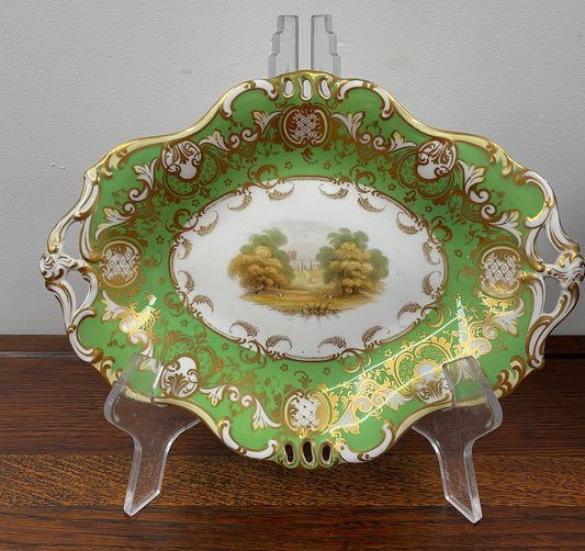 Superb Quality Hand Painted & Gilded 19th Century Davenport Dish