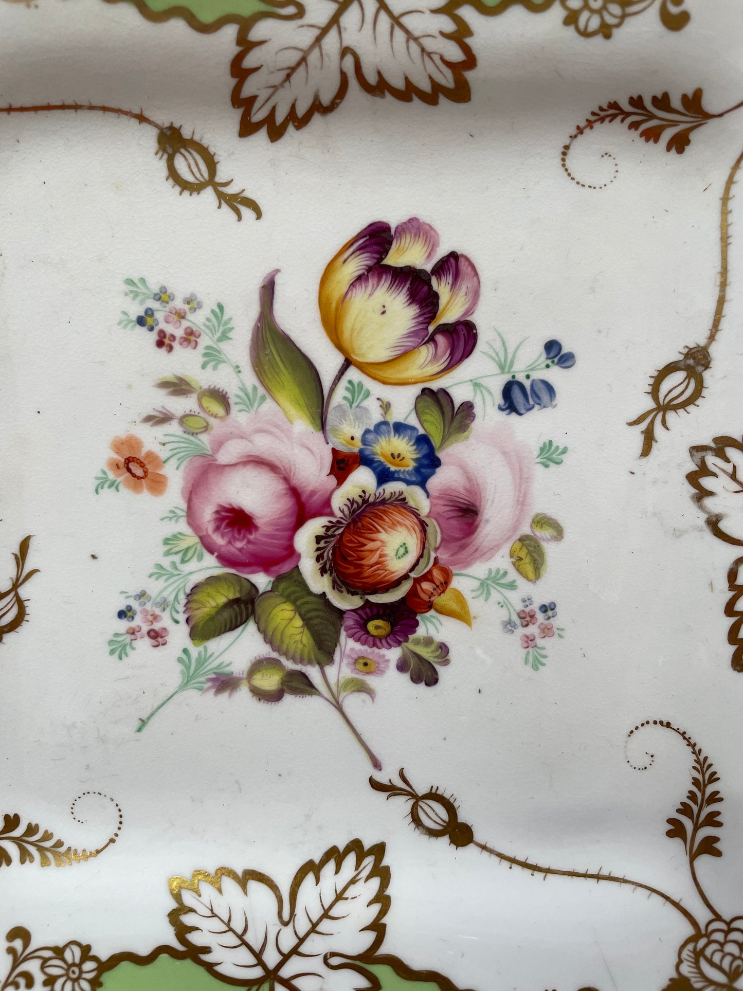 Davenport Hand Painted and Gilded Floral Bowl