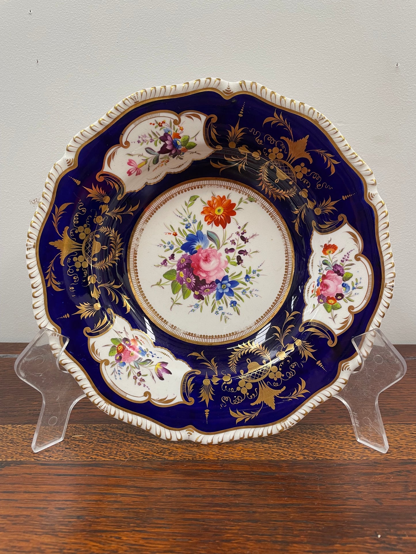 Stunning Derby Hand Painted Floral Bowl