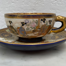 Beautiful Hand painted Satsuma cup and saucer