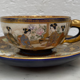 Beautiful Hand painted Satsuma cup and saucer