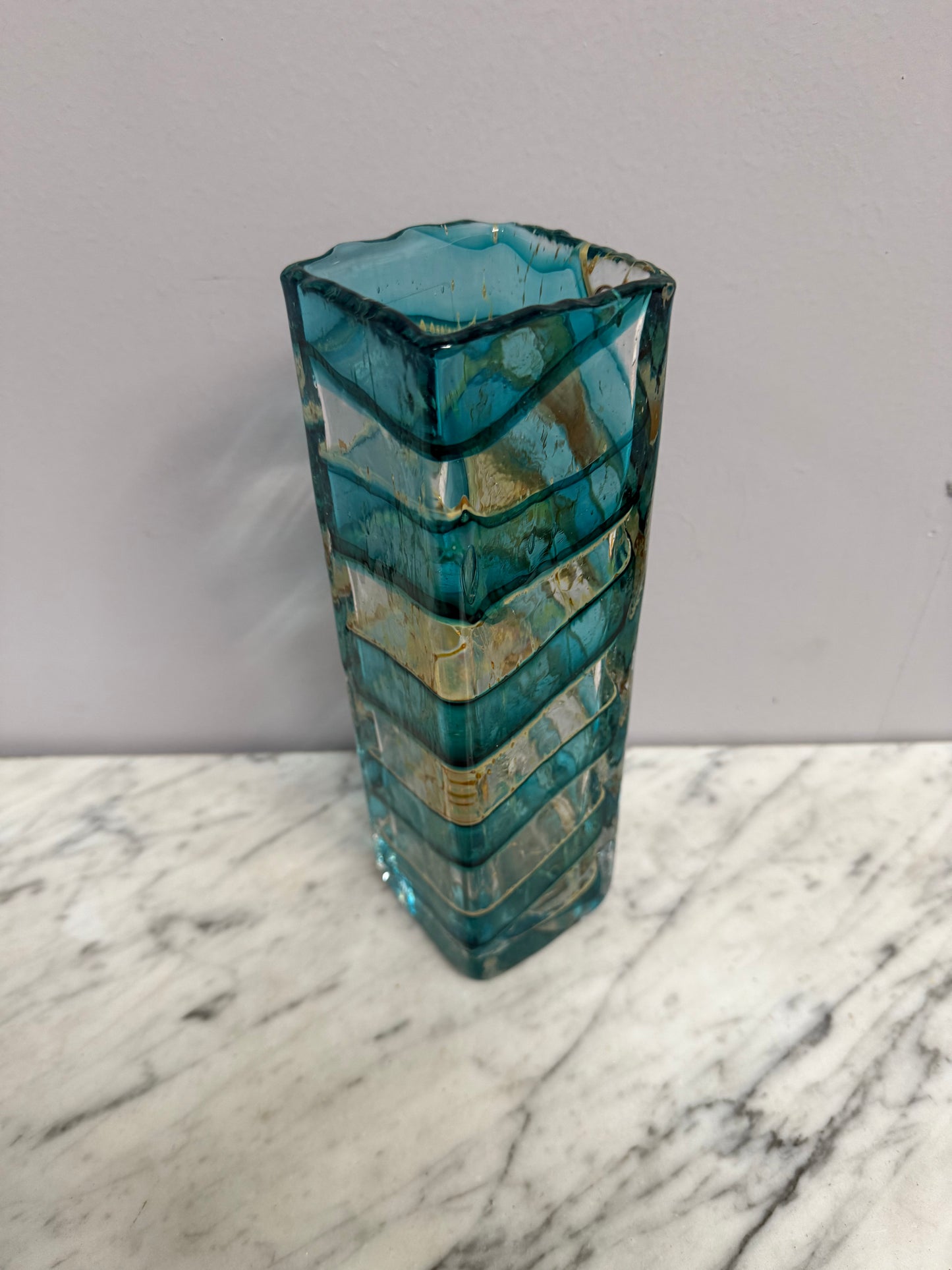 Vintage Signed Phoenician Maltese Unique Glass Vase