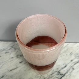Vintage Pink / Brown Art Glass Vase