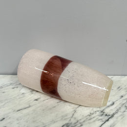 Vintage Pink / Brown Art Glass Vase