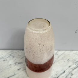 Vintage Pink / Brown Art Glass Vase