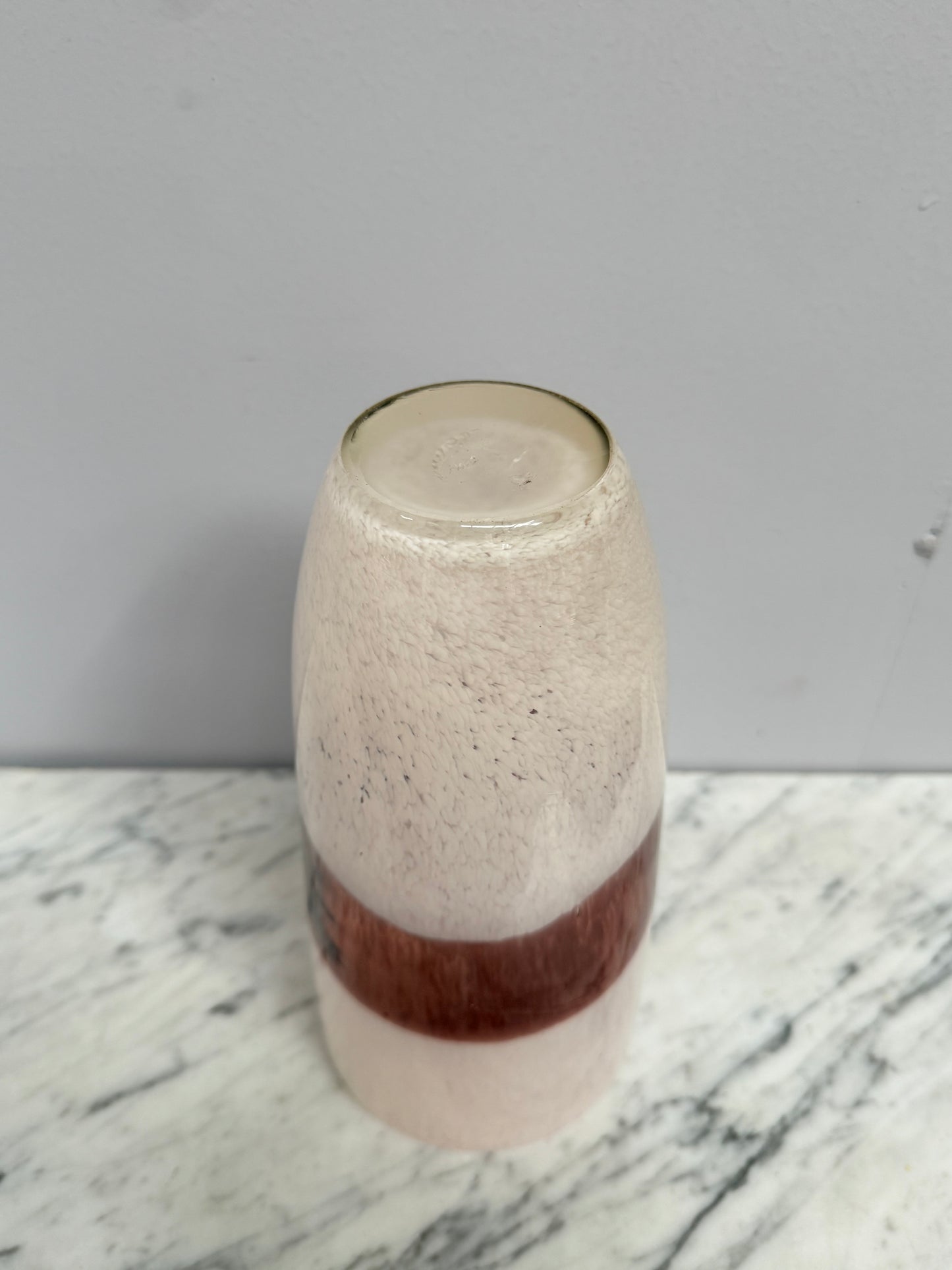 Vintage Pink / Brown Art Glass Vase