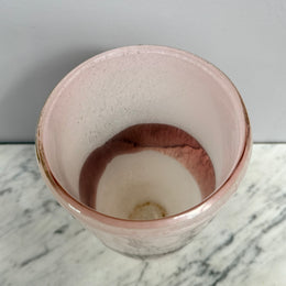 Vintage Pink / Brown Art Glass Vase