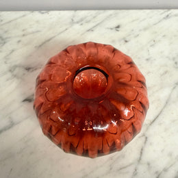 Vintage Pumpkin Shaped Art Glass Vase