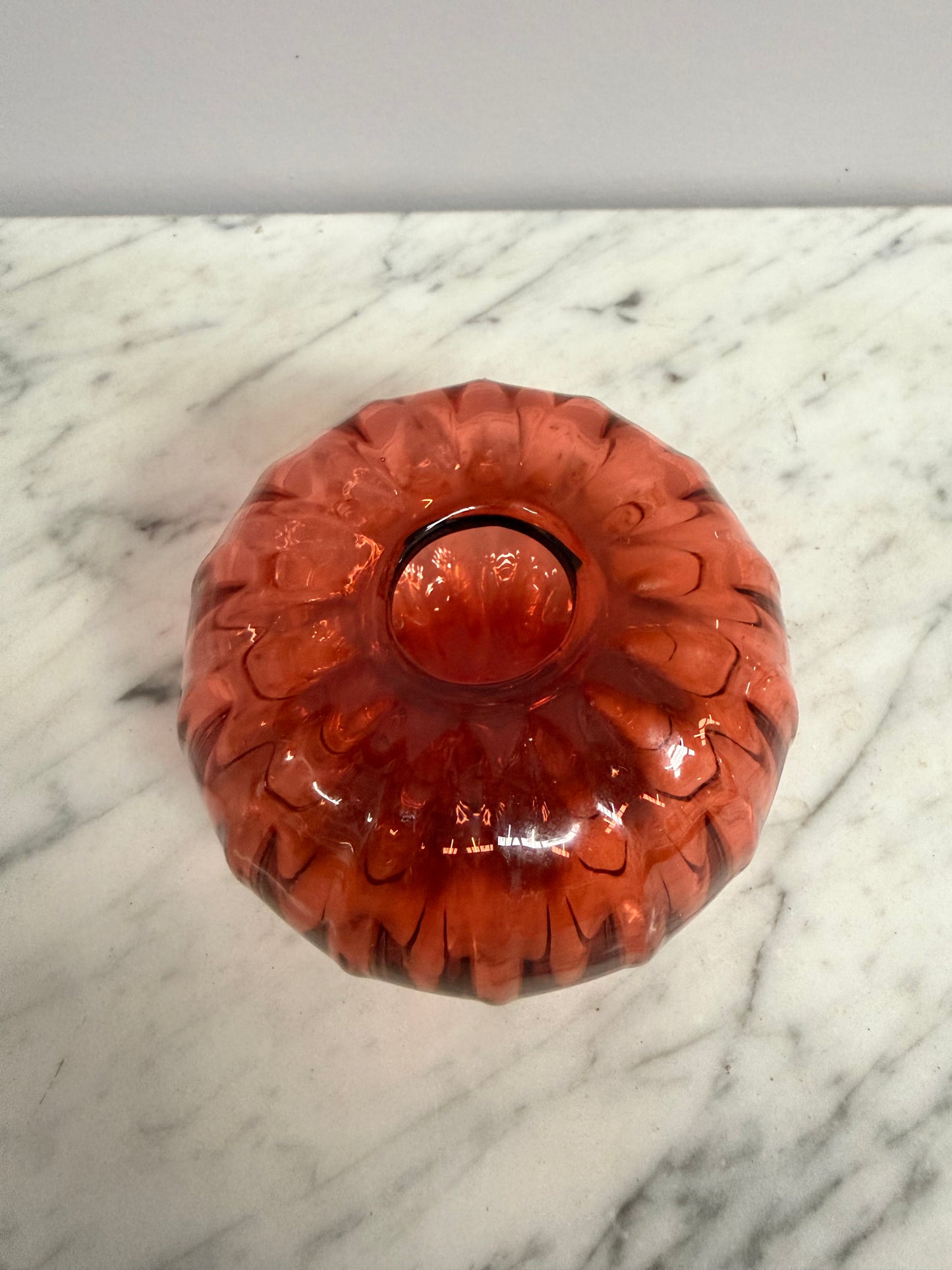 Vintage Pumpkin Shaped Art Glass Vase