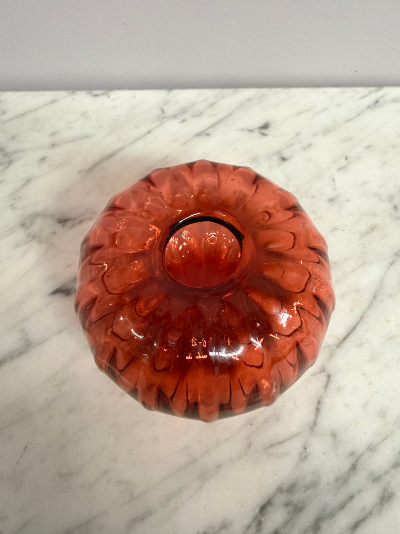 Vintage Pumpkin Shaped Art Glass Vase