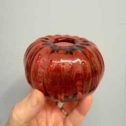 Vintage Pumpkin Shaped Art Glass Vase