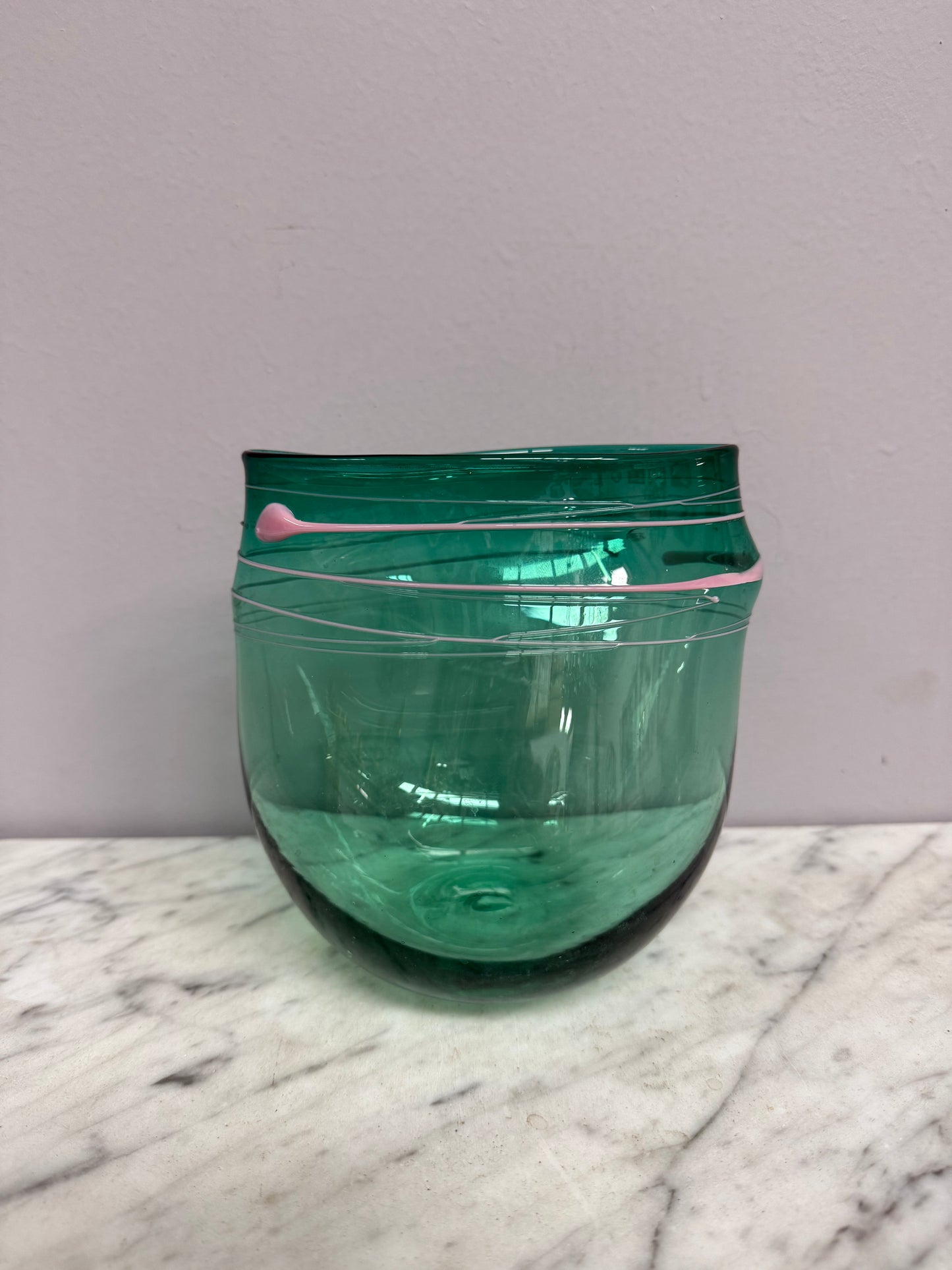 Australian Studio Glass Vase Signed