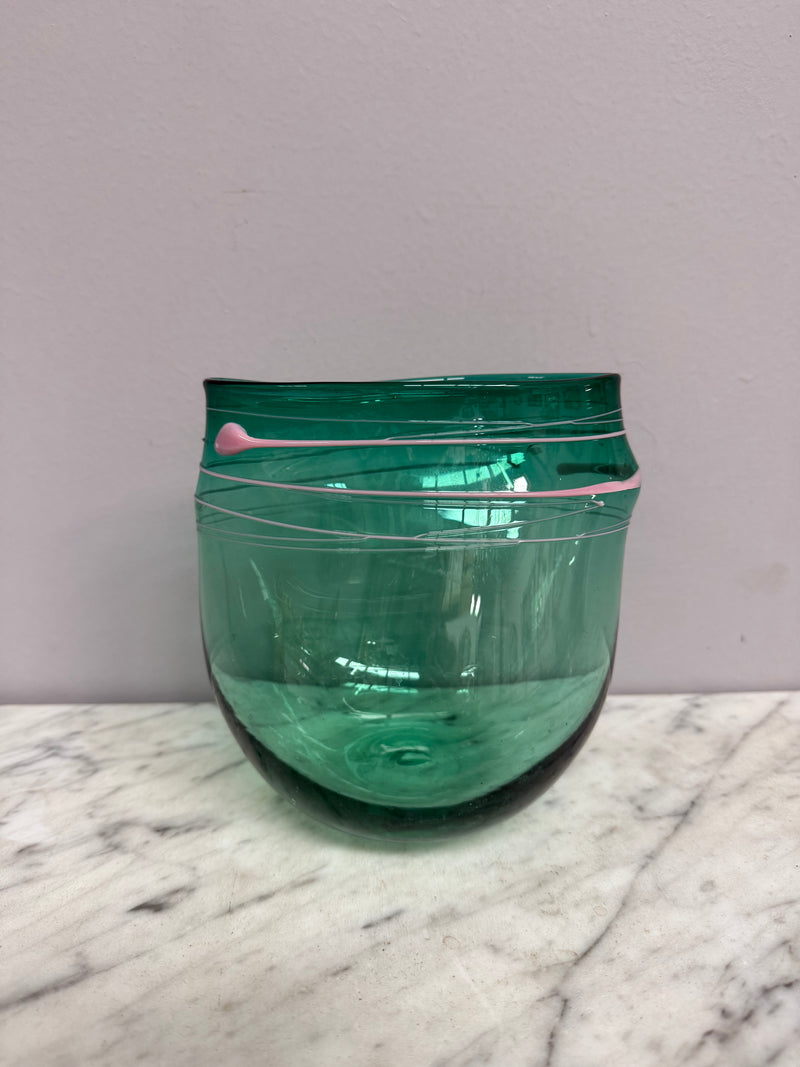 Australian Studio Glass Vase Signed