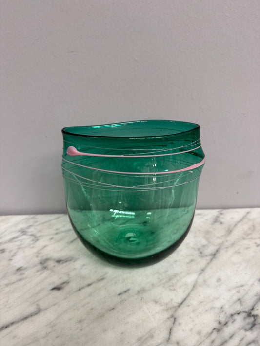 Australian Studio Glass Vase Signed
