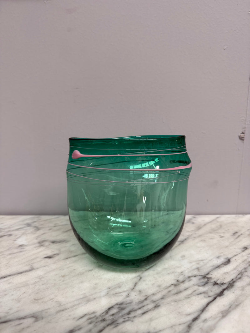 Australian Studio Glass Vase Signed