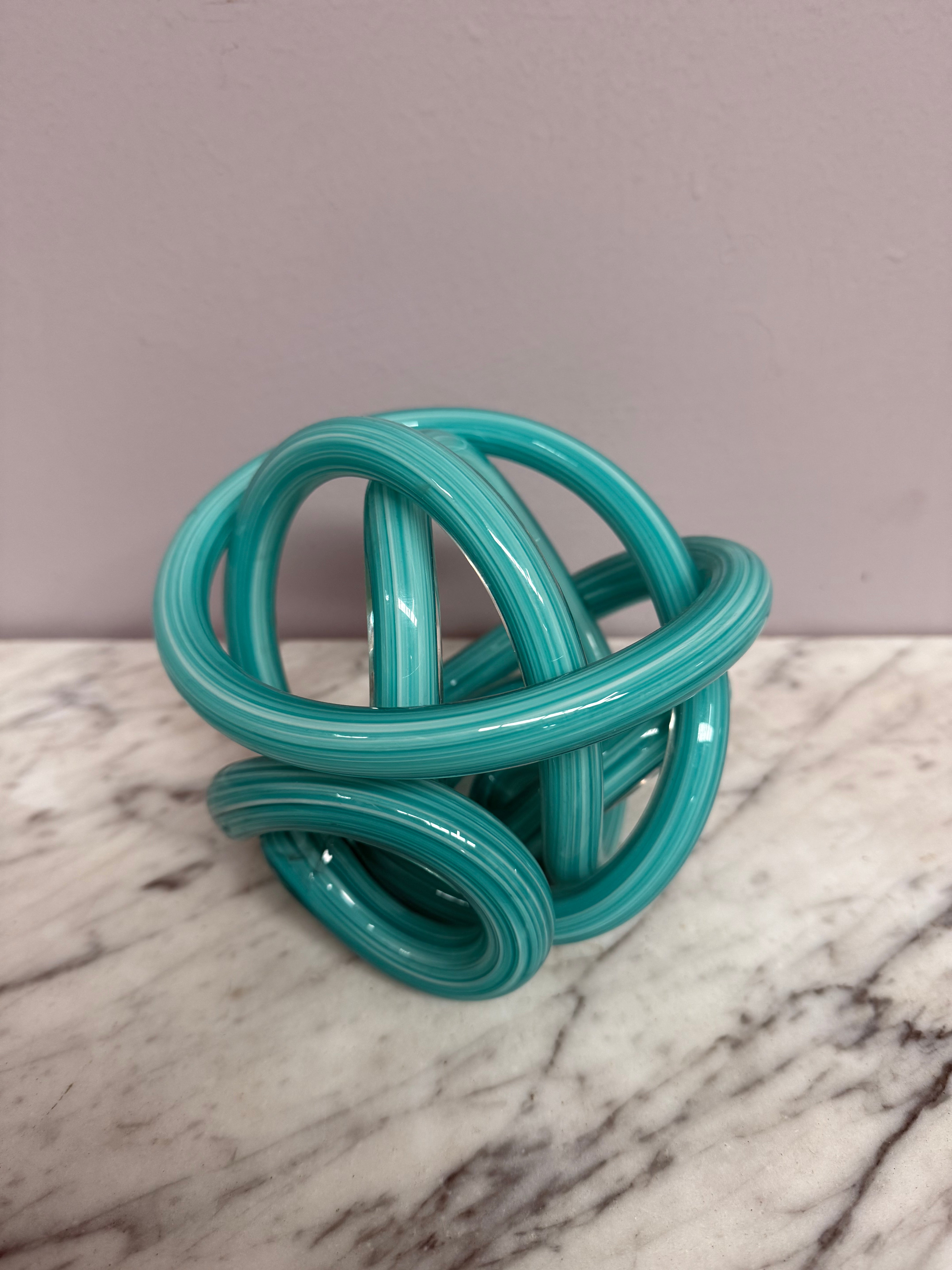 Abstract Endless Knot Glass Sculpture
