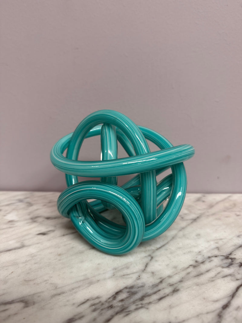 Abstract Endless Knot Glass Sculpture