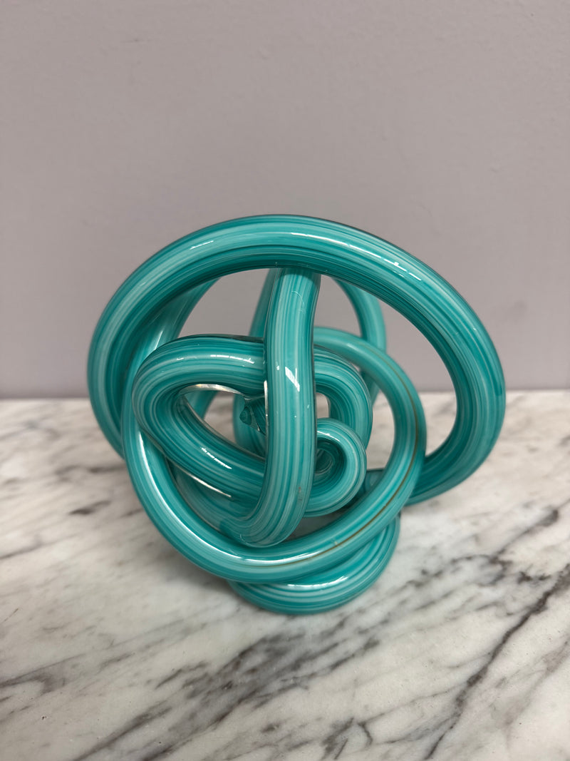 Abstract Endless Knot Glass Sculpture