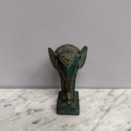 Vintage Patinated Brass Elephant Sculpture