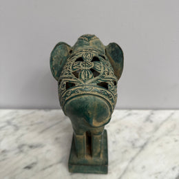 Vintage Patinated Brass Elephant Sculpture