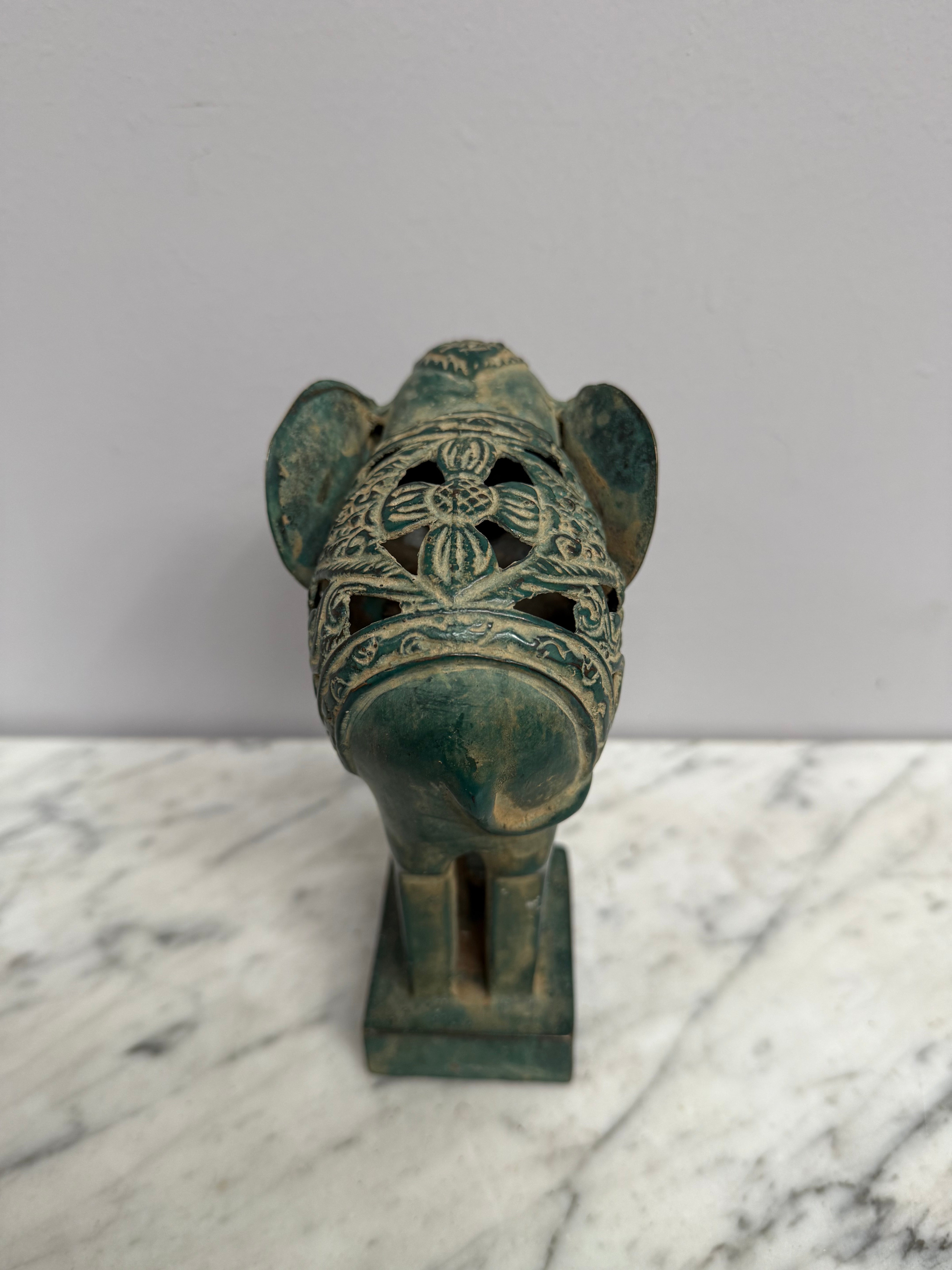Vintage Patinated Brass Elephant Sculpture | Antique & Vintage | Moonee Ponds Antiques | Australia Wide Delivery