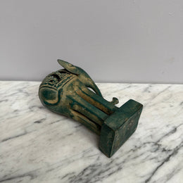 Vintage Patinated Brass Elephant Sculpture