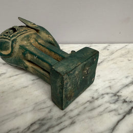 Vintage Patinated Brass Elephant Sculpture