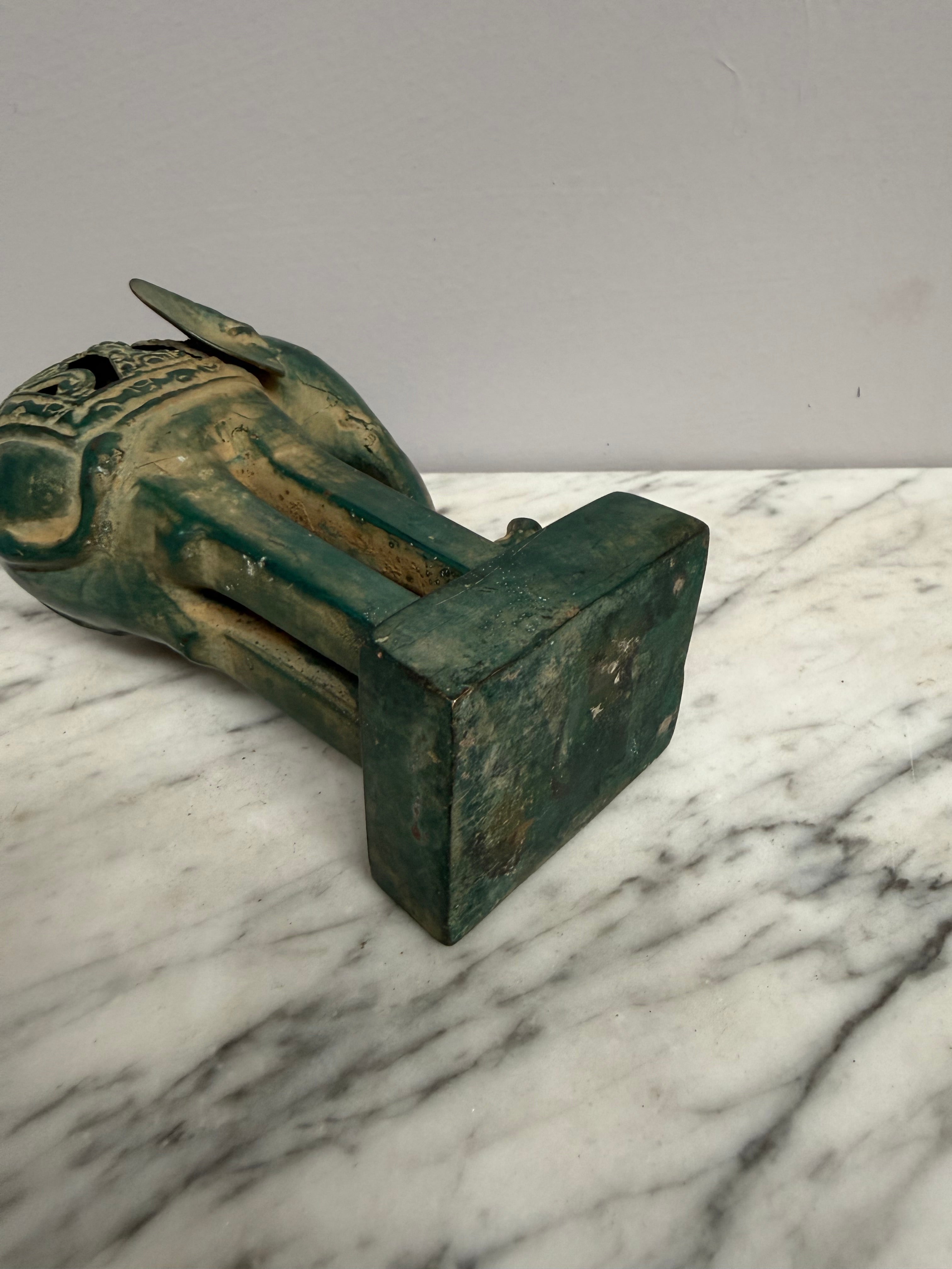 Vintage Patinated Brass Elephant Sculpture | Antique & Vintage | Moonee Ponds Antiques | Australia Wide Delivery