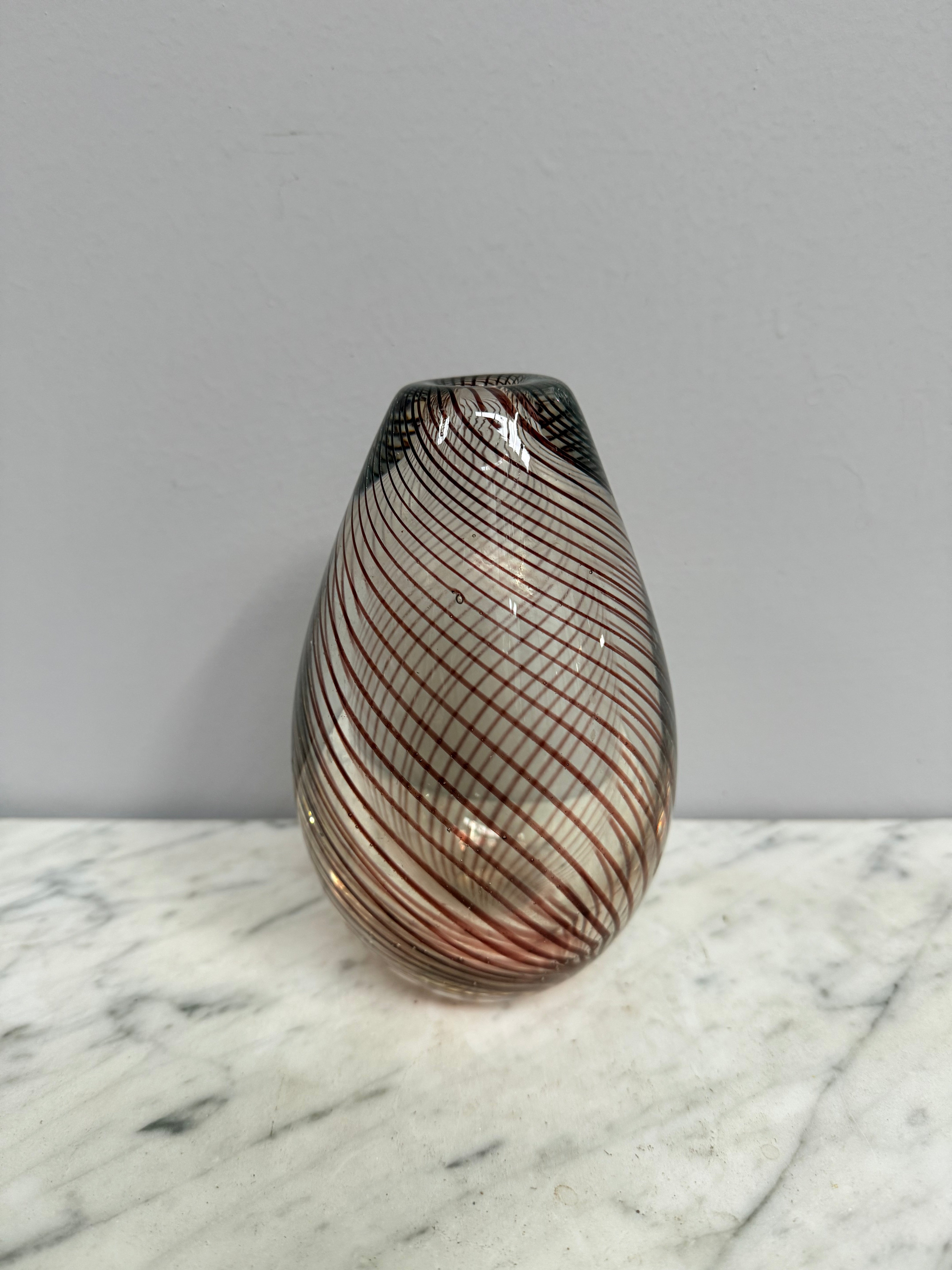 Willy Johannsson For Hadeland Scandinavian Glass Vase