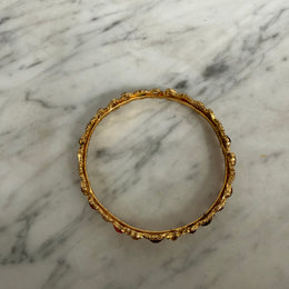 Vintage Gold Tone & Multi Stone Bangle