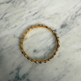 Vintage Gold Tone & Multi Stone Bangle