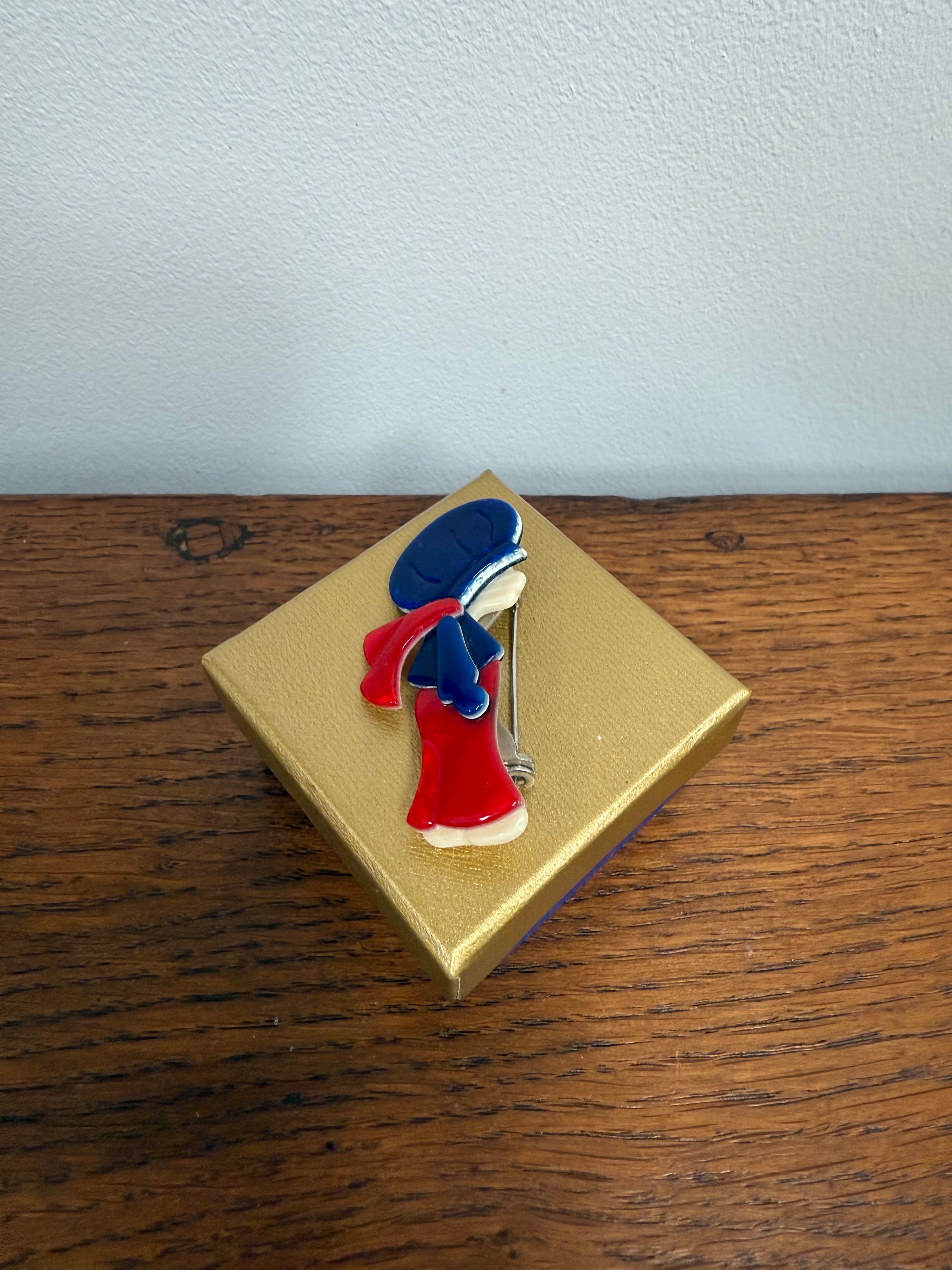 Lea Stein Little Boy Brooch | Antique & Vintage | Moonee Ponds Antiques | Australia Wide Delivery