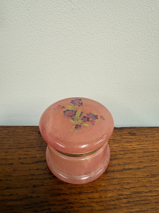 Pretty Pink Alabaster Hinged Trinket Box