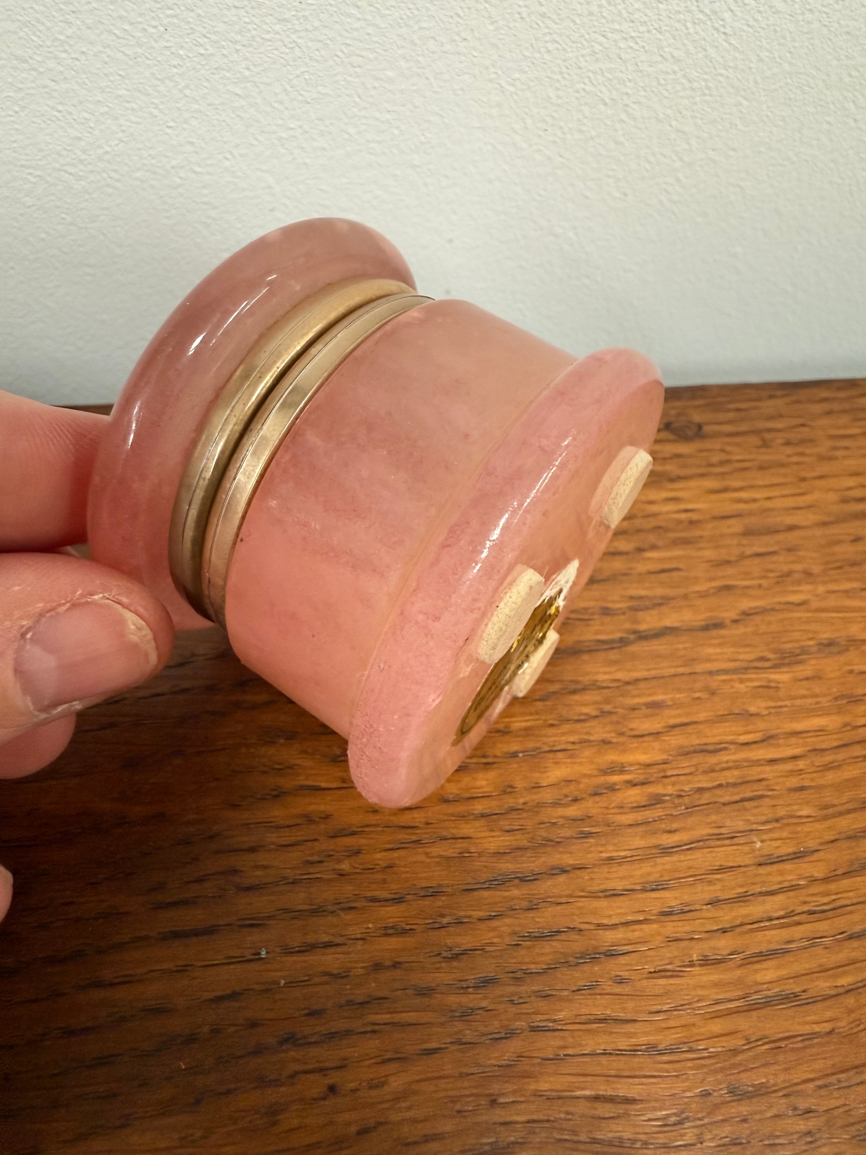 Pretty Pink Alabaster Hinged Trinket Box | Antique & Vintage | Moonee Ponds Antiques | Australia Wide Delivery