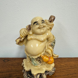 Vintage Resin Hand Painted Laughing Buddha