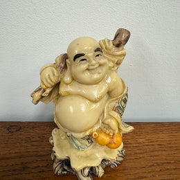 Vintage Resin Hand Painted Laughing Buddha