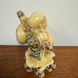 Vintage Resin Hand Painted Laughing Buddha