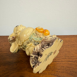 Vintage Resin Hand Painted Laughing Buddha