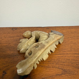 Vintage Carved Soapstone Monkey & Fruit