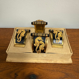 Art Deco Jean Painleve Seahorse Suite - Bracelet & Dress Clips