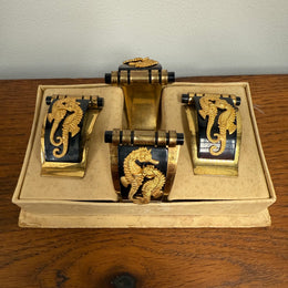 Art Deco Jean Painleve Seahorse Suite - Bracelet & Dress Clips