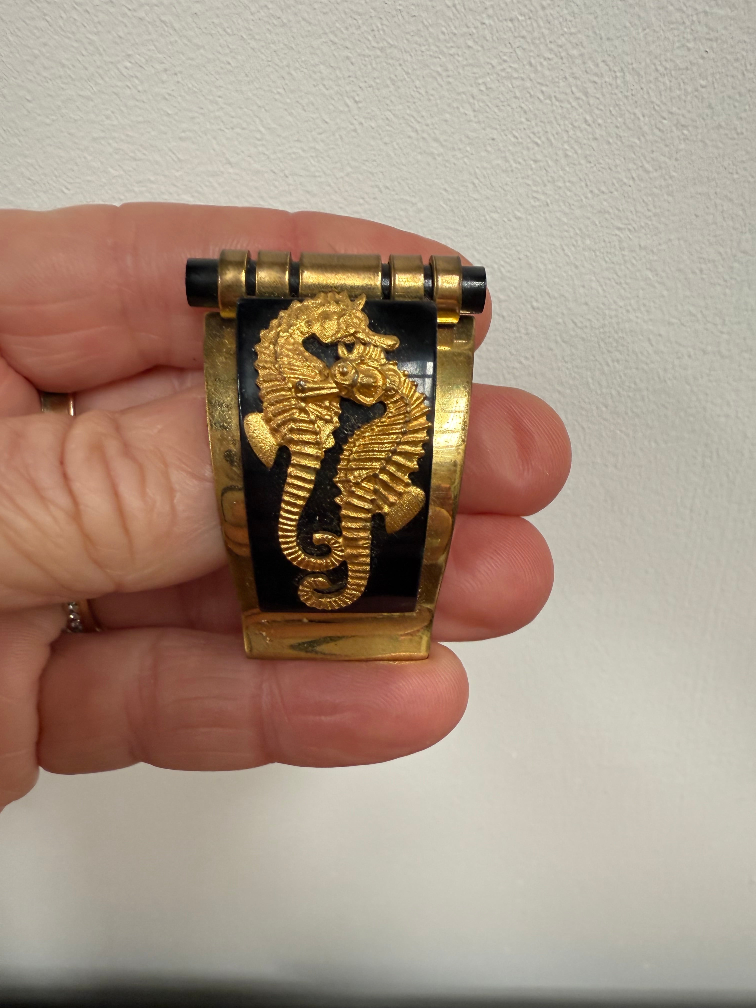 Art Deco Jean Painleve Seahorse Suite - Bracelet & Dress Clips | Antique & Vintage | Moonee Ponds Antiques | Australia Wide Delivery