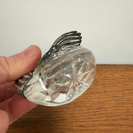 Antique Sterling Silver (925) Crystal Swan Salt Cellar