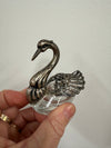 Antique Sterling Silver (925) Crystal Swan Salt Cellar | Antique & Vintage | Moonee Ponds Antiques | Australia Wide Delivery