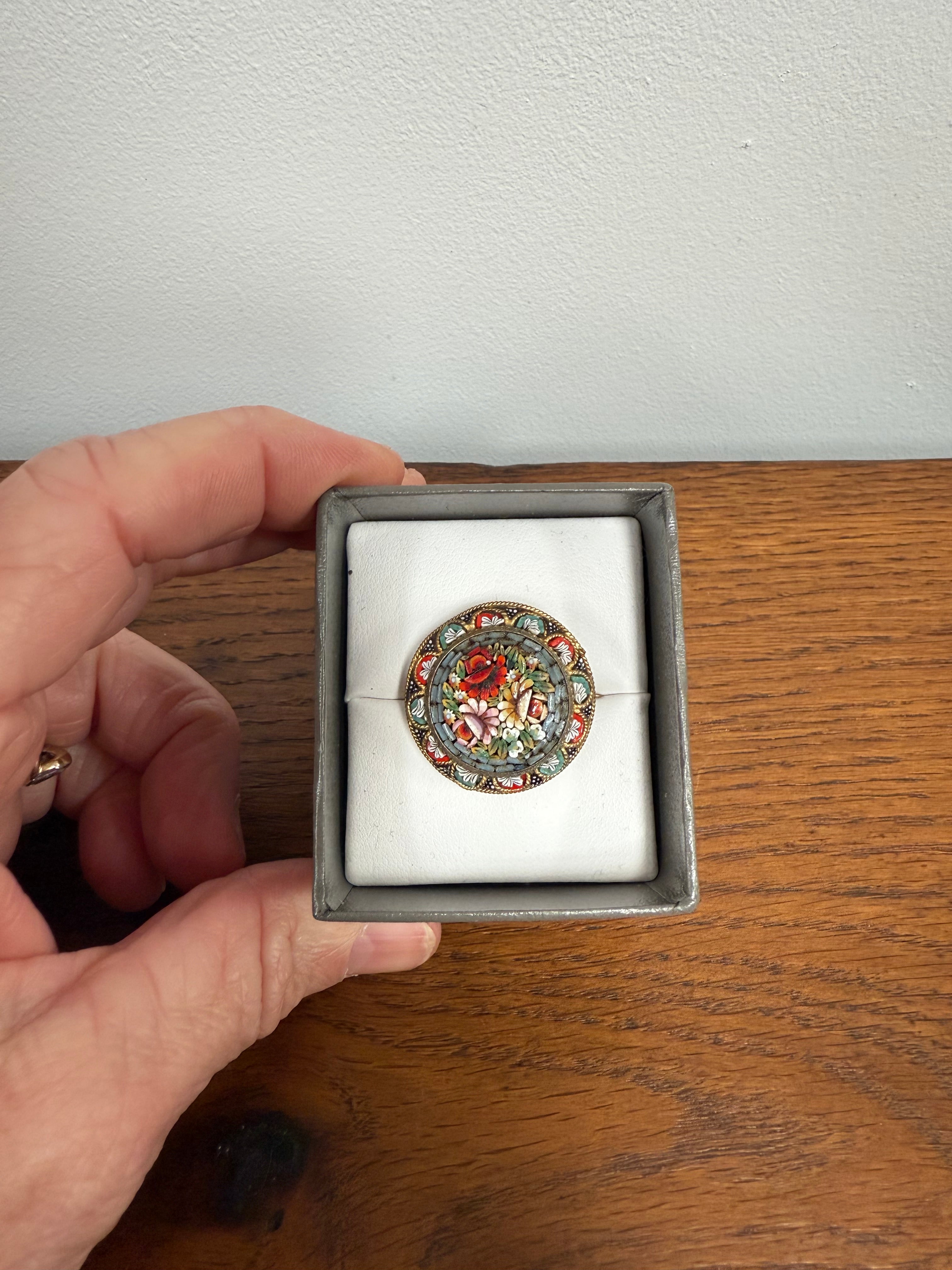 Very Fine Vintage Micro Mosaic Italian Brooch | Antique & Vintage | Moonee Ponds Antiques | Australia Wide Delivery