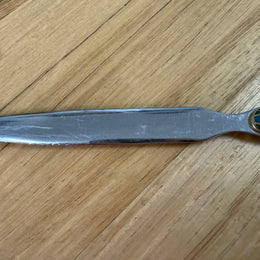 Vintage Chrome Letter Opener With Cloisonne Handle