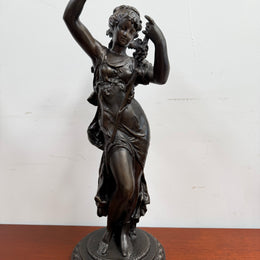 Large Vintage Bronzed Spelter Figure After Augustus Moreau